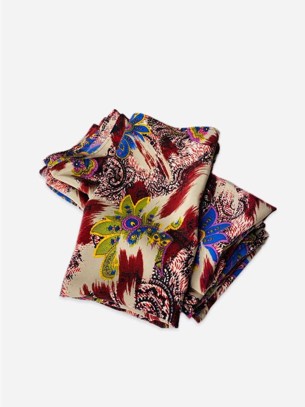 NWT SILKLETTE Paradis! Bundle of 4 pcs. 100% Fine Silk Kerchief Scarf MULTICOLOR